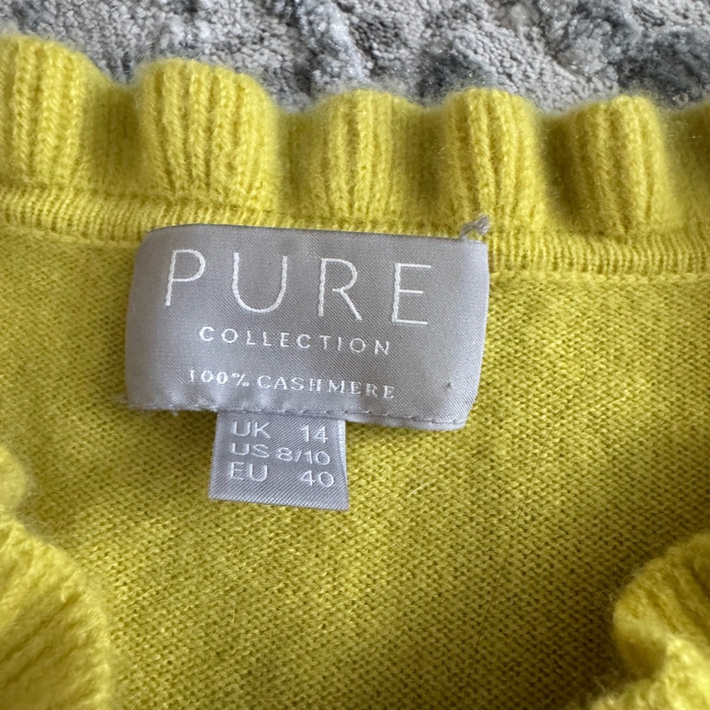 Pure Collection Yellow Ruffled Cardigan - Picture 4 of 4